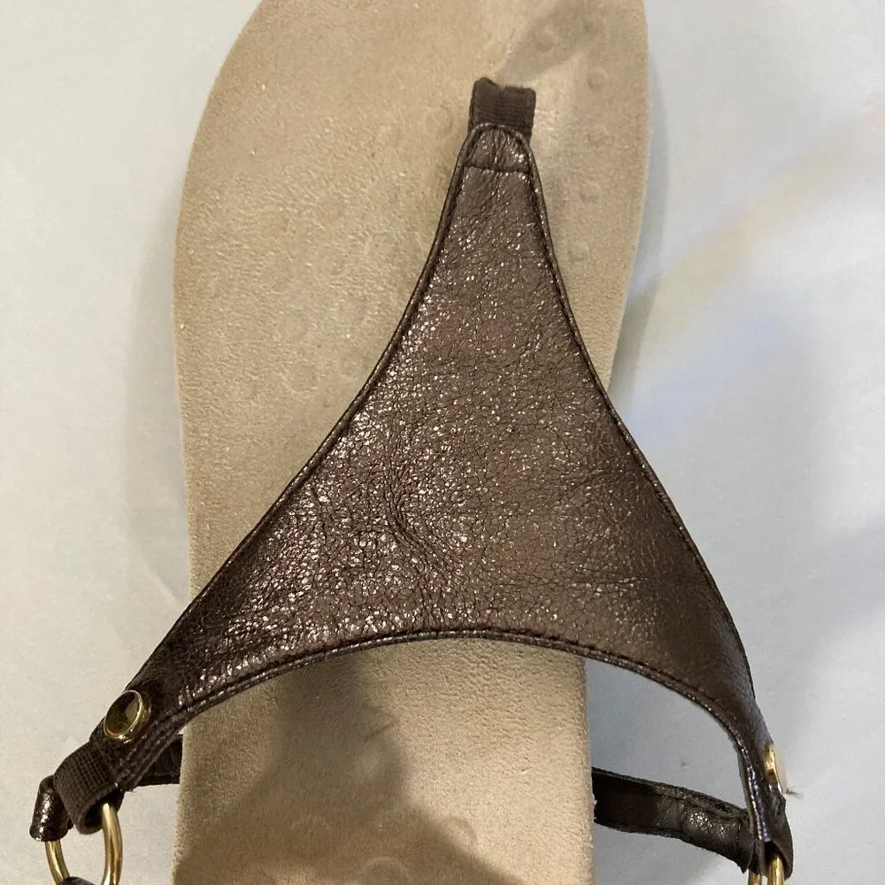Vionic Kirra Sandals Metallic Bronze Thongs Orthopedic Flats Slingback, size 7.5 - Picture 6 of 11